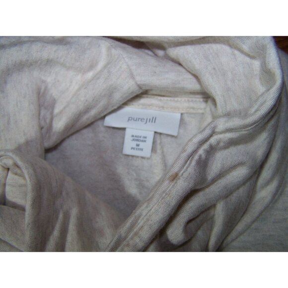 Pure Jill Tunic Top Cozy Athleisure Pullover Tan Medium Petite - Picture 5 of 11